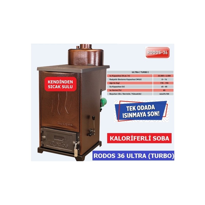 RODOS-36 ULTRA KAT KALORİFERLİ SOBA SICAK SULU