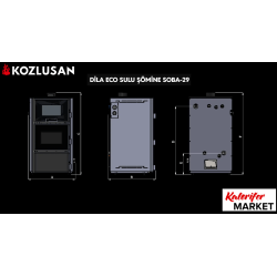 KOZLUSAN DİLA ECO KUZİNELİ ŞÖMİNELİ KAT KALORİFER SOBASI