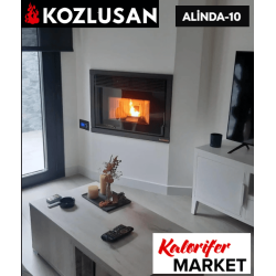 Kozlusan Alinda-10 Şömine Tipi Sıcak Hava Üflemeli Pellet Sobası (Fanlı)