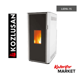 Kozlusan Lidya-15 Camlı Sulu Sistem Pelet Sobası (Kaloriferli)