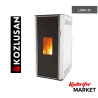 Kozlusan Lidya-25 Camlı Sulu Sistem Pelet Sobası (Kaloriferli)