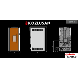 Kozlusan Lidya-25 Camlı Sulu Sistem Pelet Sobası (Kaloriferli)