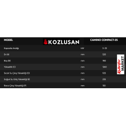 Kozlusan Camino Compact -25 kw Sulu Sistem Pelet Kazanı