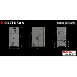 Kozlusan Camino Compact -25 kw Sulu Sistem Pelet Kazanı
