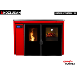 KOZLUSAN COOKER HYDROPEL 23 KW KUZİNELİ ŞÖMİNELİ PELET KAT KALORİFER SOBASI