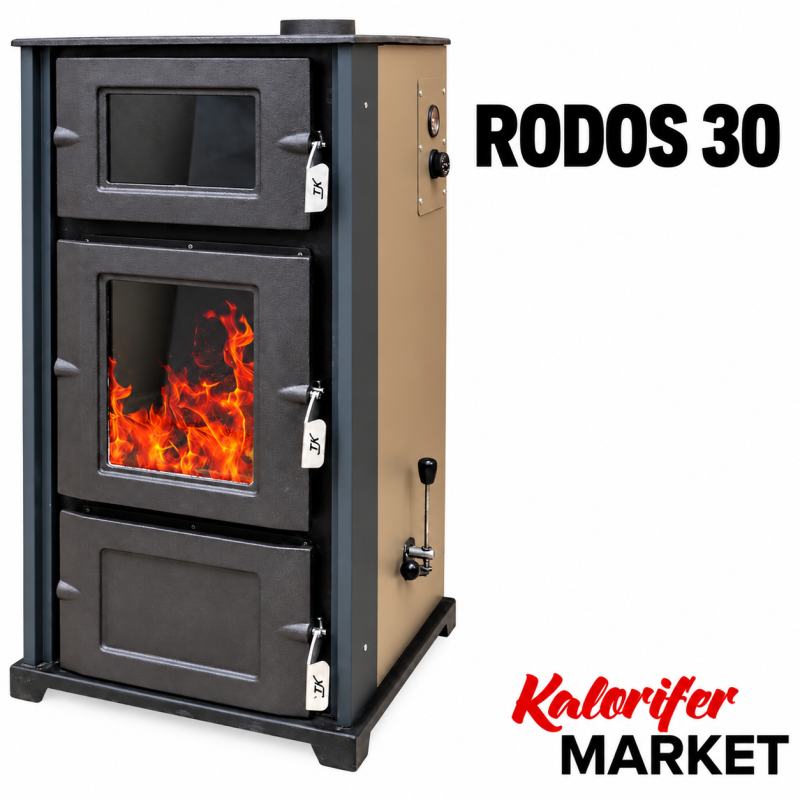 RODOS-30 ŞÖMİNELİ KUZİNELİ KAT KALORİFER SOBASI