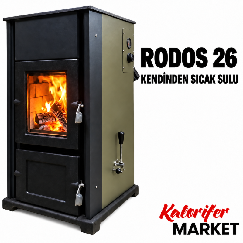 RODOS-26 ŞÖMİNELİ KAT KALORİFER SOBASI SICAK SULU
