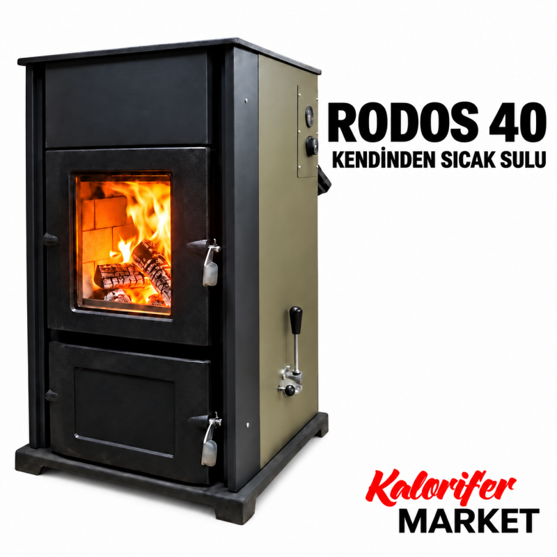 RODOS-40 SICAK SULU ŞÖMİNELİ KAT KALORİFER SOBASI
