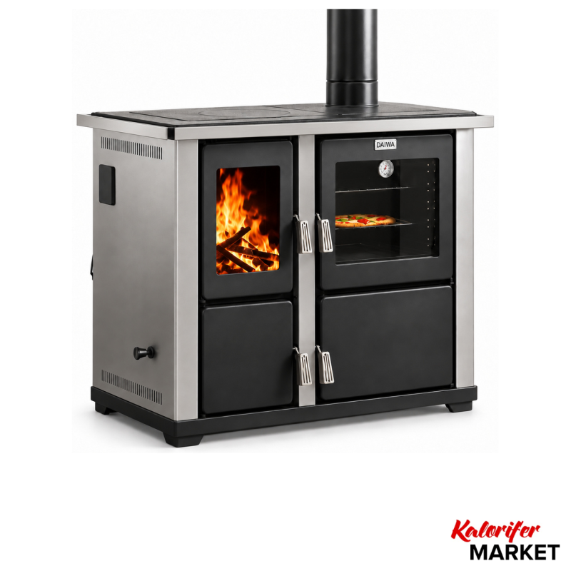 DAİWA DK-22 ŞÖMİNELİ KUZİNELİ KALORİFER SOBASI (Ücretsiz Kargo)