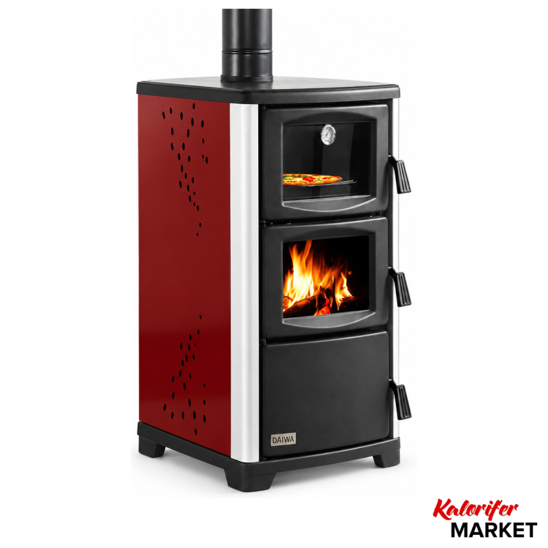 DAİWA DK-25 KUZİNELİ ŞÖMİNELİ KALORİFER SOBASI (Ücretsiz Kargo)