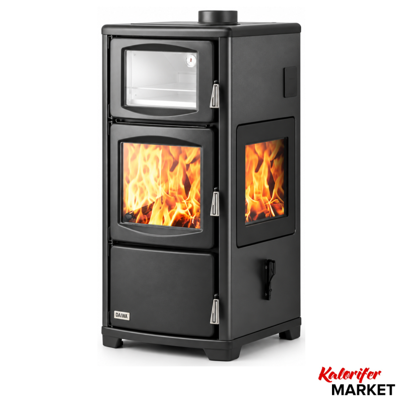 DAİWA DK-21 3 TARAFI ŞÖMİNELİ KUZİNELİ KALORİFER SOBASI